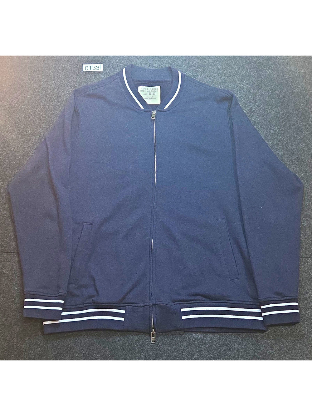 Five Four Nick Wooster Men’s Blue Bomber Jacket Full Zip Pockets Size L